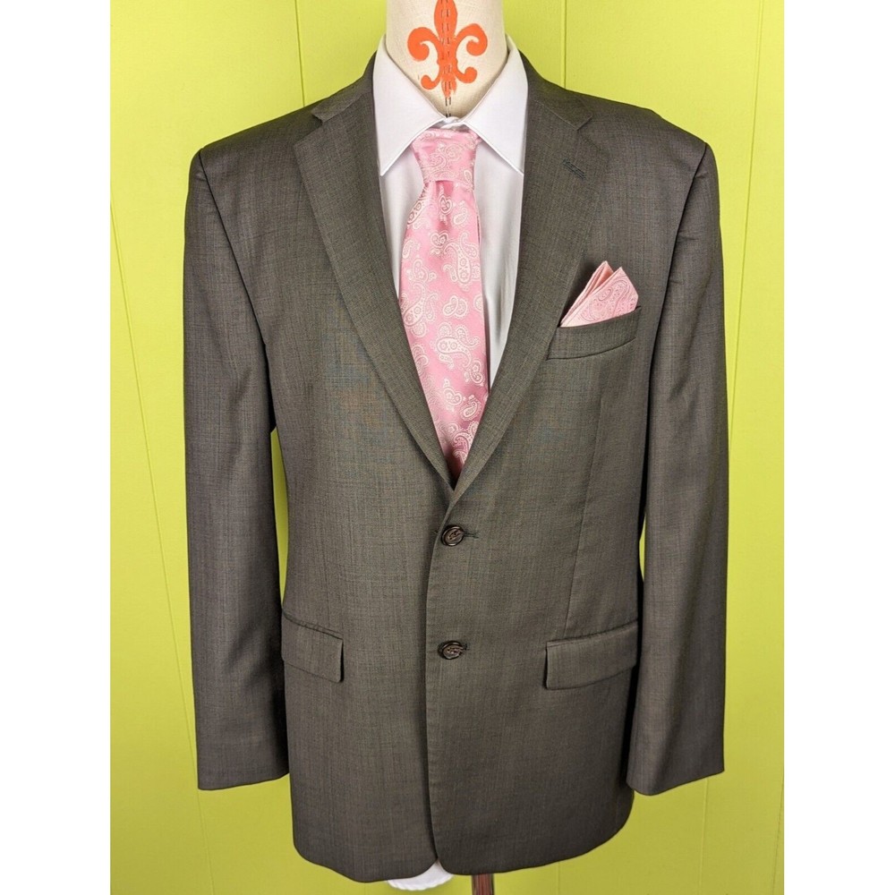 Lauren Ralph Lauren Men 42R 100% Wool Jacket Blazer 2 Btn Notch Brown Canada EUC